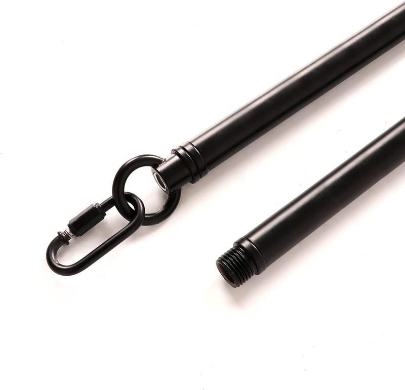 Giluta Threaded Extension Rod for Pendant Light Island Lighting Chandeliers, 2 Rods M10 Lighting Fixture Downrods and Stem 11.8 Inches Matte Black with Chain Link Connectors - Image 5